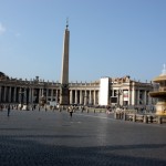 St. Peter's Square complete with a vandalized piece of Egyptian heritage