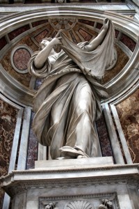 Here's another example of Bernini's genius! Looks at how he has fashioned marble to show the folds of the fabric worn by St. Veronica